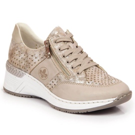 Zapatillas cuña Rieker W N4327-80 beige 11