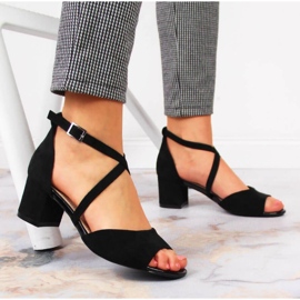Sandalias en el puesto de Sergio Leone W SK367A negro 9