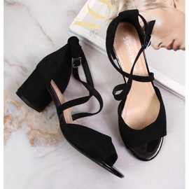 Sandalias en el puesto de Sergio Leone W SK367A negro 12