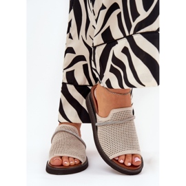 Jezzi Godas para mujeres con una correa decorativa de beige 2