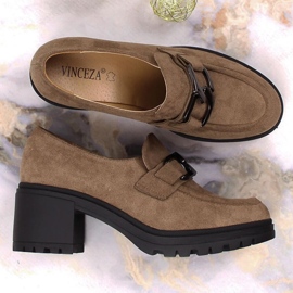 Tacones de ante con cadena Vinceza W JAN177B marrón 10