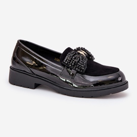 Mocasines de mujer pintados con un arco S.Barski Hy51-319 Negro 4
