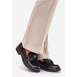 Mocasines de mujer pintados con un arco S.Barski Hy51-319 Negro 1