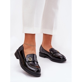 S.Barski Mocasines de mujer pintados con corazón S. Barski Hy51-379 Negro 2