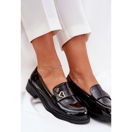 S.Barski Mocasines de mujer pintados con corazón S. Barski Hy51-379 Negro 7