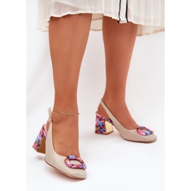 S.Barski Sandalias de cuero para mujeres en el beige CR51-002 2