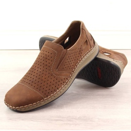 Zapatos de piel calados Rieker M RKR198A marrón 13