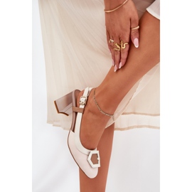 S.Barski Sandalias de mujer de cuero Elegantes en el Pilar Beige CR51-569 4