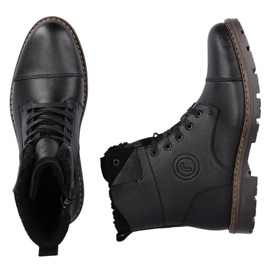 Botas de piel con aislamiento de lana Rieker M RKR296A negro 15