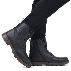 Botas de piel con aislamiento de lana Rieker M RKR296A negro 16