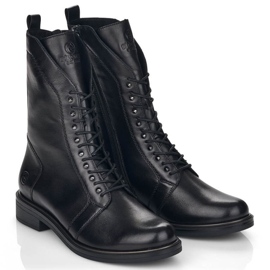 Rieker Botas de piel cómodas y aislantes Remonte W RKR630, negro 27