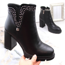 Botines aislantes de tacón alto con remaches, Filippo W PAW495, negro 12