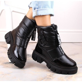 Filippo W PAW498A botas de nieve con cremallera y aislamiento negro 11