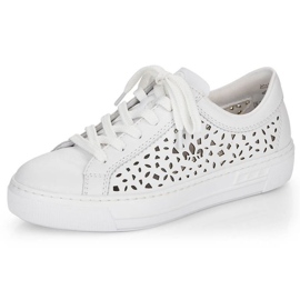 Zapatos cómodos de piel Rieker W RKR641 blanco 28