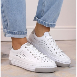 Zapatos Rieker W RKR642 piel calada blanca blanco 25