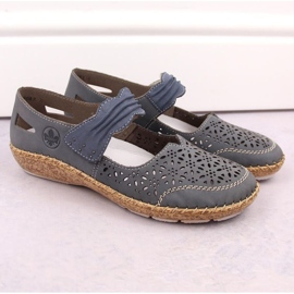 Rieker W RKR648 Zapatos calados piel azul 14