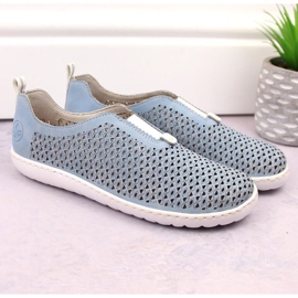 Zapatos cómodos calados Rieker W RKR653 azul 24