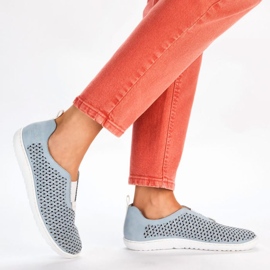 Zapatos cómodos calados Rieker W RKR653 azul 30