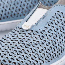 Zapatos cómodos calados Rieker W RKR653 azul 32