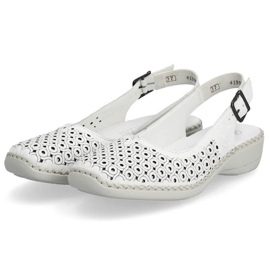 Sandalias cómodas de piel Rieker W RKR665 blanco 24
