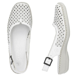 Sandalias cómodas de piel Rieker W RKR665 blanco 25