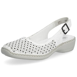 Sandalias cómodas de piel Rieker W RKR665 blanco 26