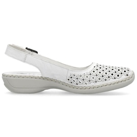 Sandalias cómodas de piel Rieker W RKR665 blanco 27