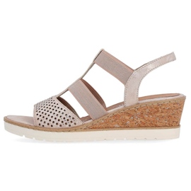 Rieker Sandalias cuña cómodas Remonte W RKR667, oro rosa rosado 25
