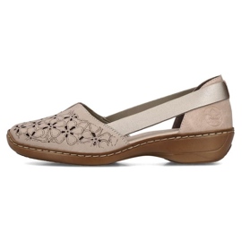 Zapatos cómodos de piel Rieker W RKR442C, beige 28