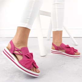 Sandalias cómodas plataforma Rieker W RKR687 fucsia rosado 8
