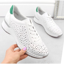 Zapatos cómodos de piel Rieker W RKR692 blanco 18