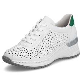 Zapatos cómodos de piel Rieker W RKR692 blanco 24