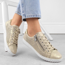 Zapatos cómodos de piel Rieker W RKR694, beige 15
