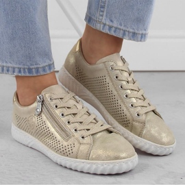 Zapatos cómodos de piel Rieker W RKR694, beige 16