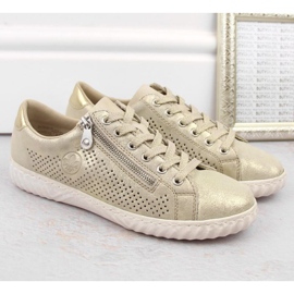 Zapatos cómodos de piel Rieker W RKR694, beige 18