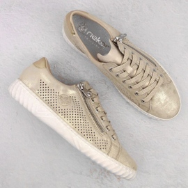 Zapatos cómodos de piel Rieker W RKR694, beige 19