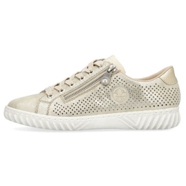 Zapatos cómodos de piel Rieker W RKR694, beige 21