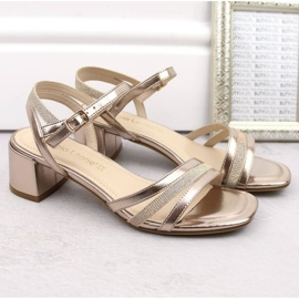 Sandalias tacón Sergio Leone W SK434B charol dorado 7