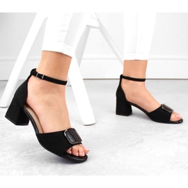 Sandalias de tacón Sergio Leone W SK444A de ante, negro 8