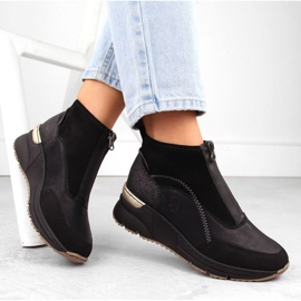 Rieker N6361-00 cuñas negras negro 14