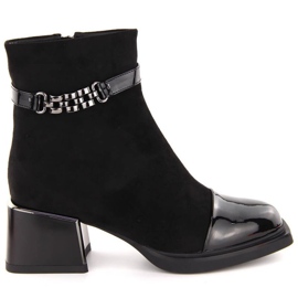 Botines D&amp;A S.Barski con tacón decorativo Colección Premium W MR880-018 OLI269A negro 6