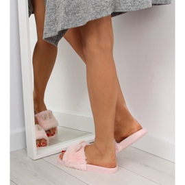 Pantuflas de pelo con orejitas rosa LS-02 rosa 2