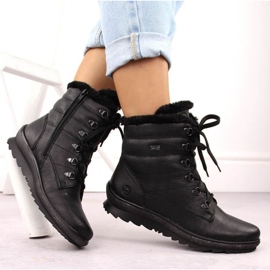 Rieker Botas aislantes de piel Remonte W RKR629B negro 18