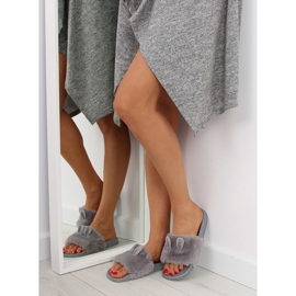 Gris LS-02 babuchas pelo gris con orejas 3