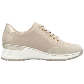 Zapatillas de deporte en una cuña rieker n4316 zlotys dorado 22