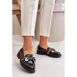 S.Barski Mocasines de mujer pintados con Bows S. Barski Hy42-331a Negro 2
