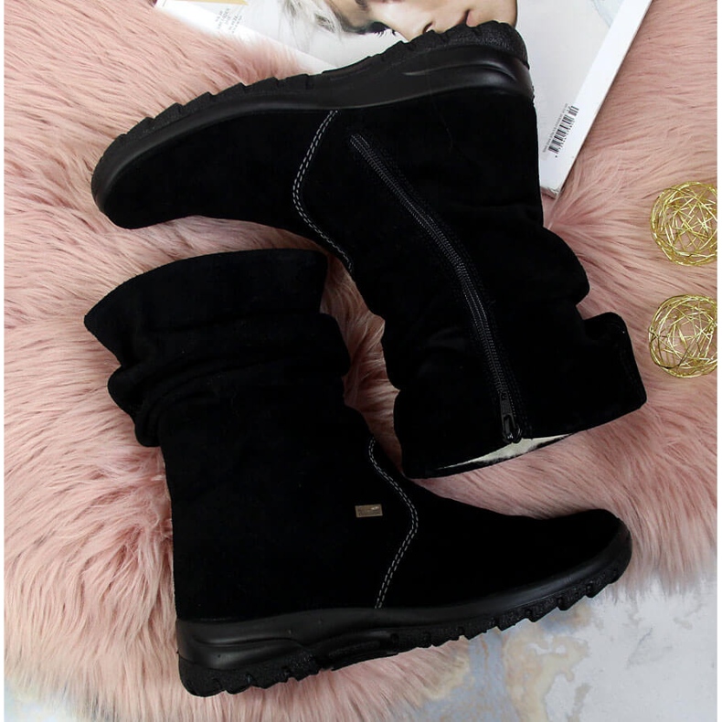 Botas de piel con aislamiento para mujer RIEKER Z7171-01 negro 1 Botas de piel con aislamiento para mujer RIEKER Z7171-01 negro 1