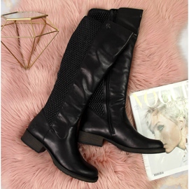 Botas negras de piel para mujer Rieker Z9591-00 negro 4