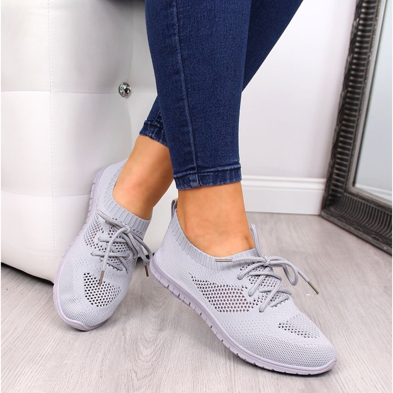 News Zapatillas deportivas sin cordones para mujer, color gris NOTICIAS 1