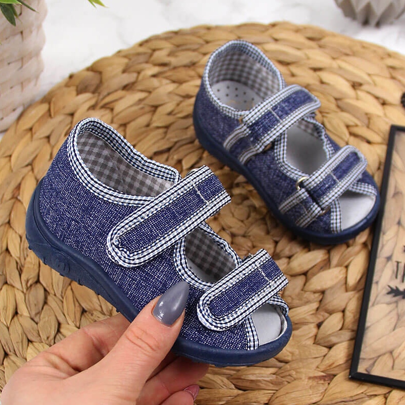 Chanclas niños sandalias casa azul marino y gris Nazo 2